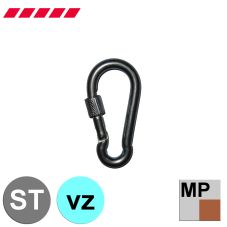 Feuerwehr-Karabiner ähnl. DIN 5299 C verzinkt, ungeprüft, mit Schraubsicherung (Minipaket)          