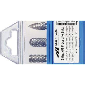 Hartmetall-Frässtiftesatz 3-teilig                                  