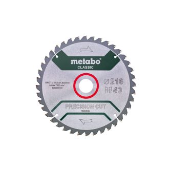 Metabo Kreissägeblatt Precision Cut Wood Classic 216/30/40Z WZ -5° (für Kapp- und Gehrungssägen)    