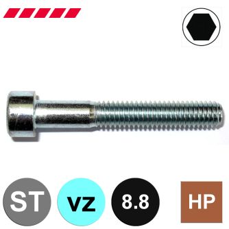 Schrauben Zylinderkopf DIN 912 8.8 verzinkt (hoher Kopf und ISK)                         