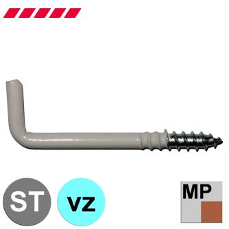 Schraubhaken gerade kunststoffbeschichtet (mit Holzgewinde) (Minipaket)                             