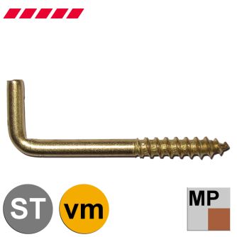 Schraubhaken gerade vermessingt (mit Holzgewinde) (Minipaket)                                       