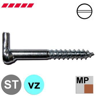 Schraubhaken mit Schlitz gerade verzinkt (mit Holzgewinde) (Minipaket)                              
