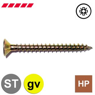 Spanplattenschrauben Senkkopf PZ gelb verzinkt Vollgewinde                                          